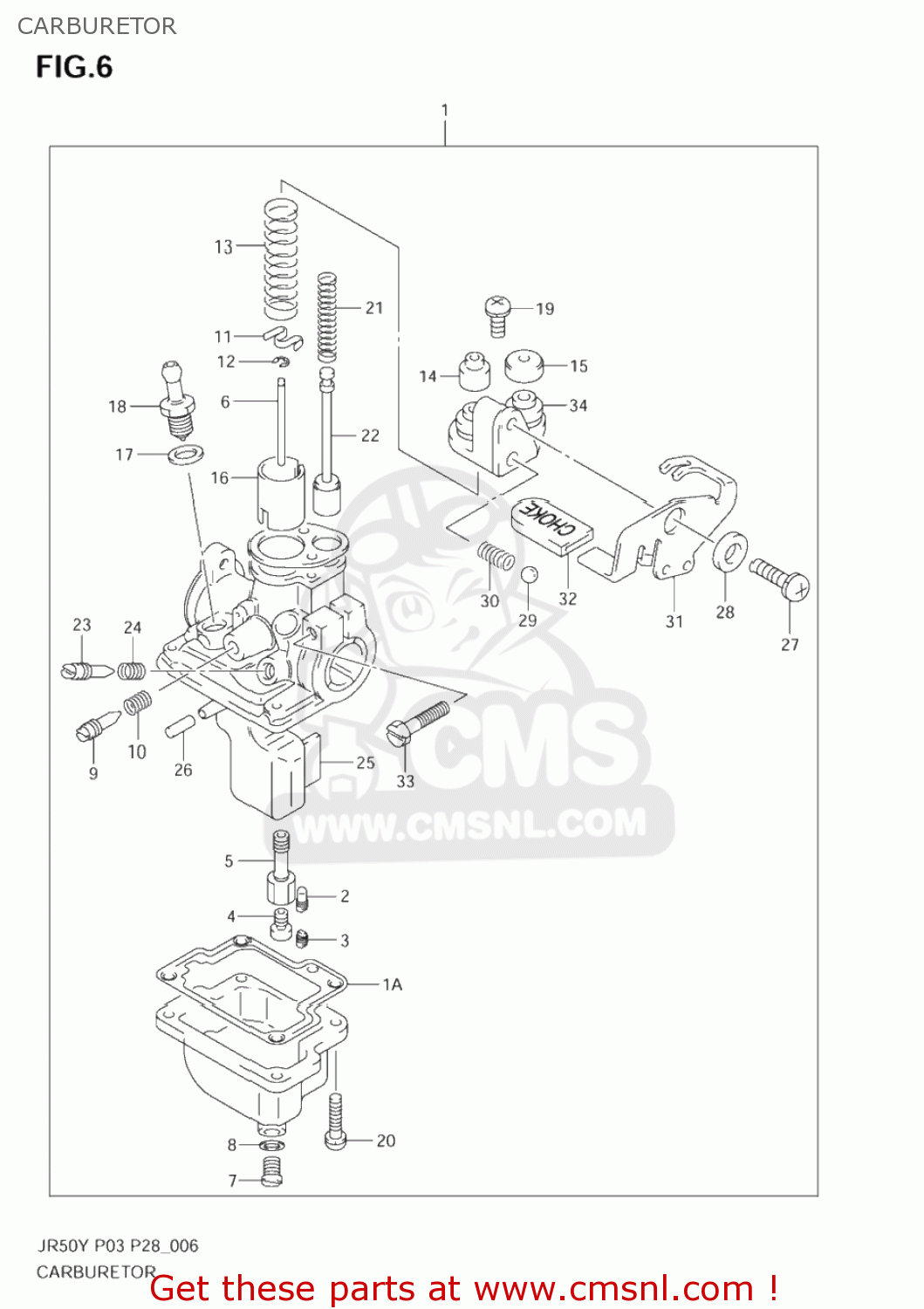 CARBURETOR JR50 2001 (K1) USA (E03)