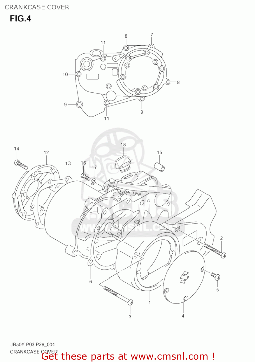 CRANKCASE COVER JR50 2001 (K1) USA (E03)