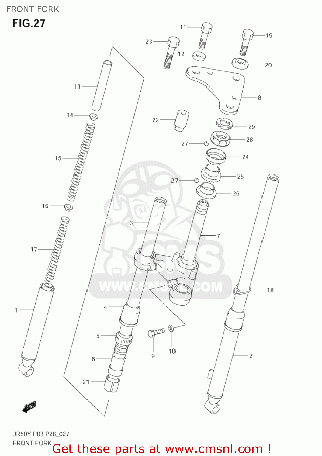FRONT FORK JR50 2001 (K1) USA (E03)