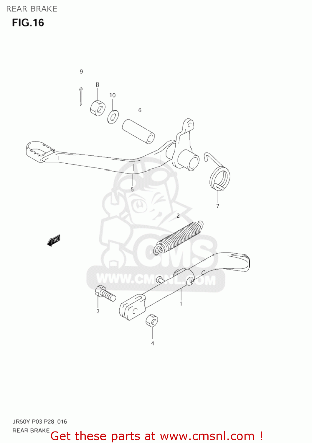 REAR BRAKE JR50 2003 (K3) USA (E03)