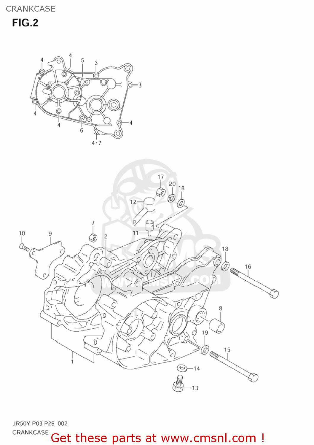CRANKCASE JR50 2004 (K4) USA (E03)