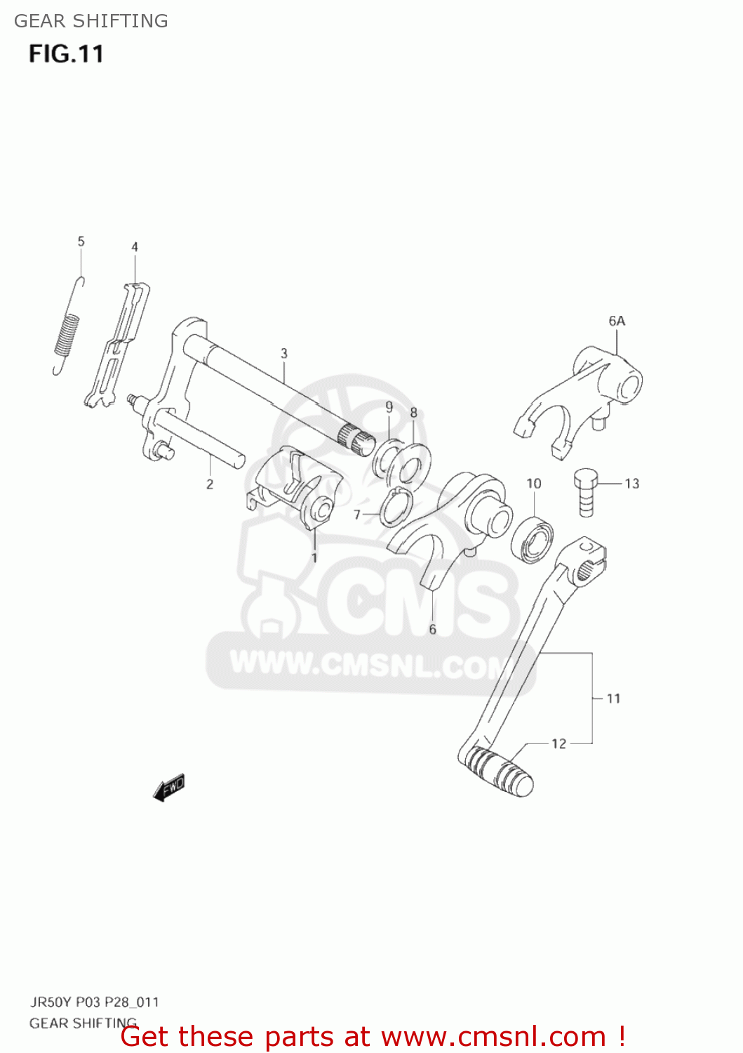 GEAR SHIFTING JR50 2004 (K4) USA (E03)