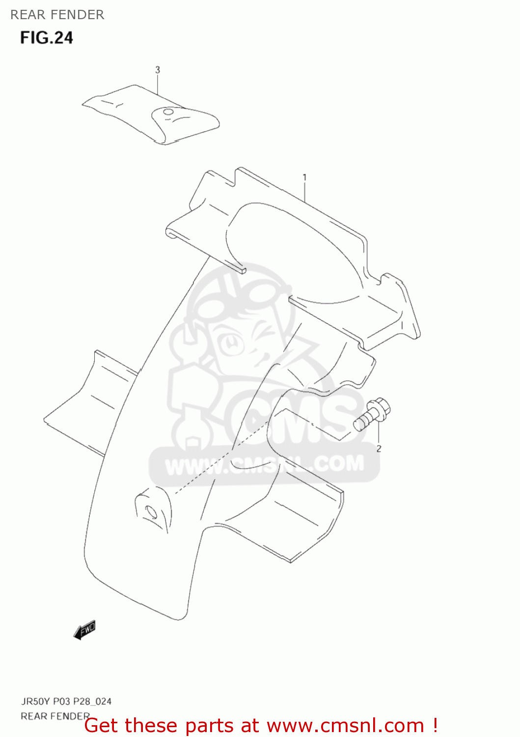 REAR FENDER JR50 2004 (K4) USA (E03)