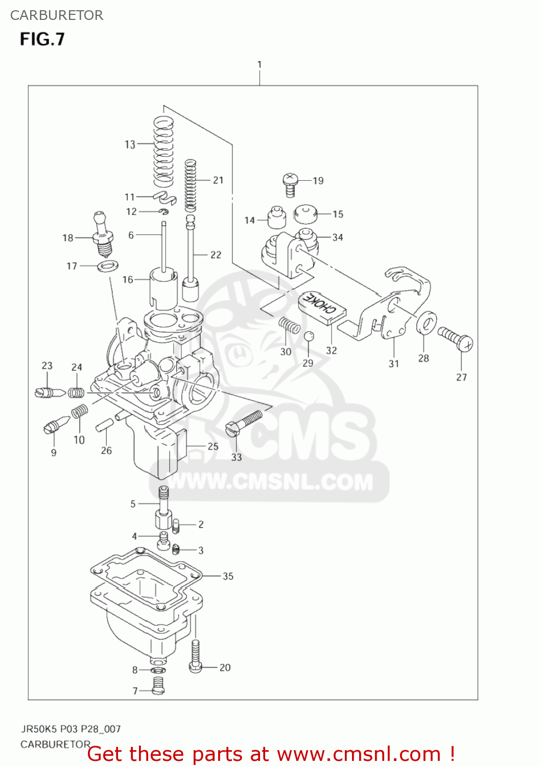 CARBURETOR JR50 2005 (K5) USA (E03)
