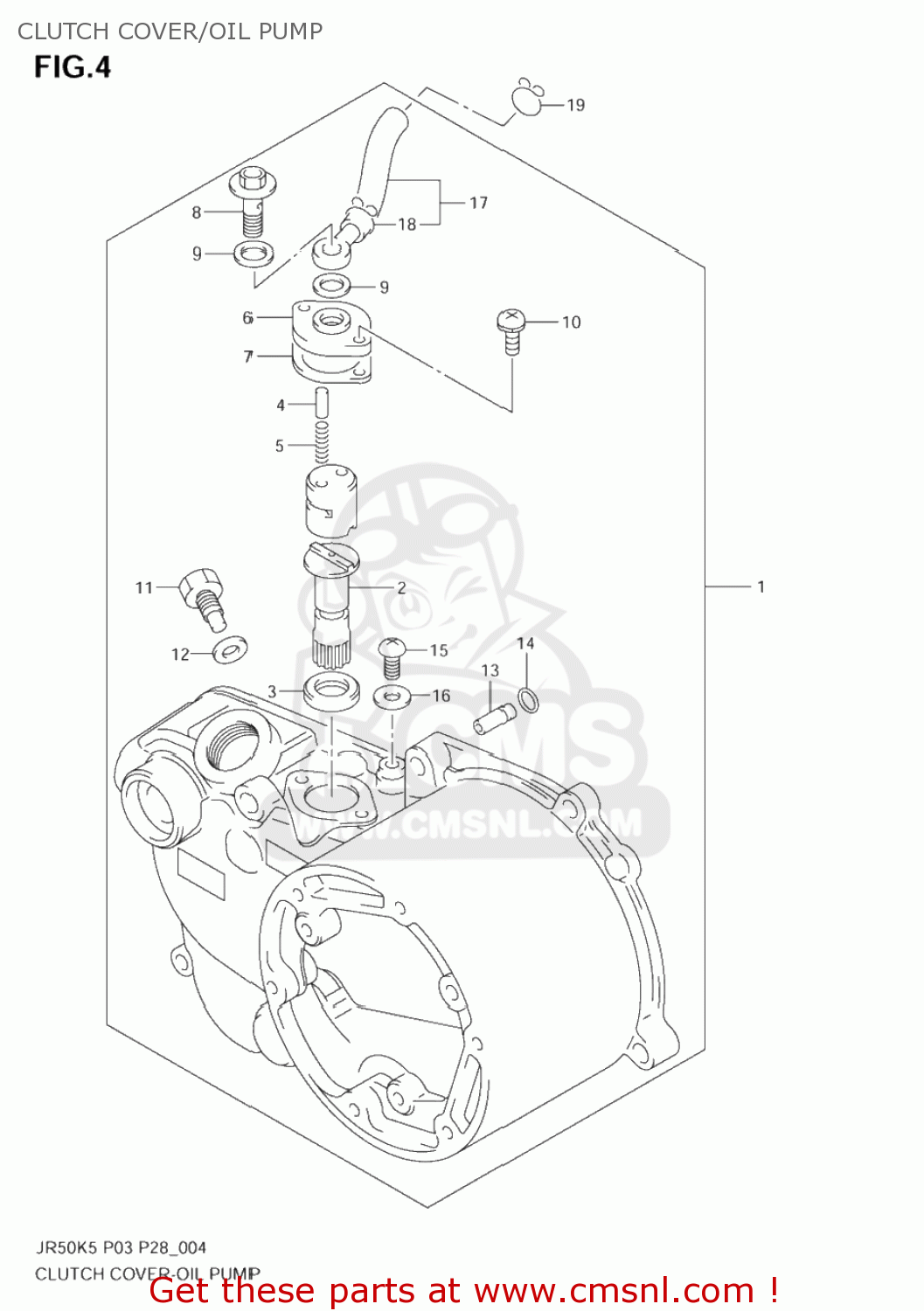 CLUTCH COVER/OIL PUMP JR50 2005 (K5) USA (E03)