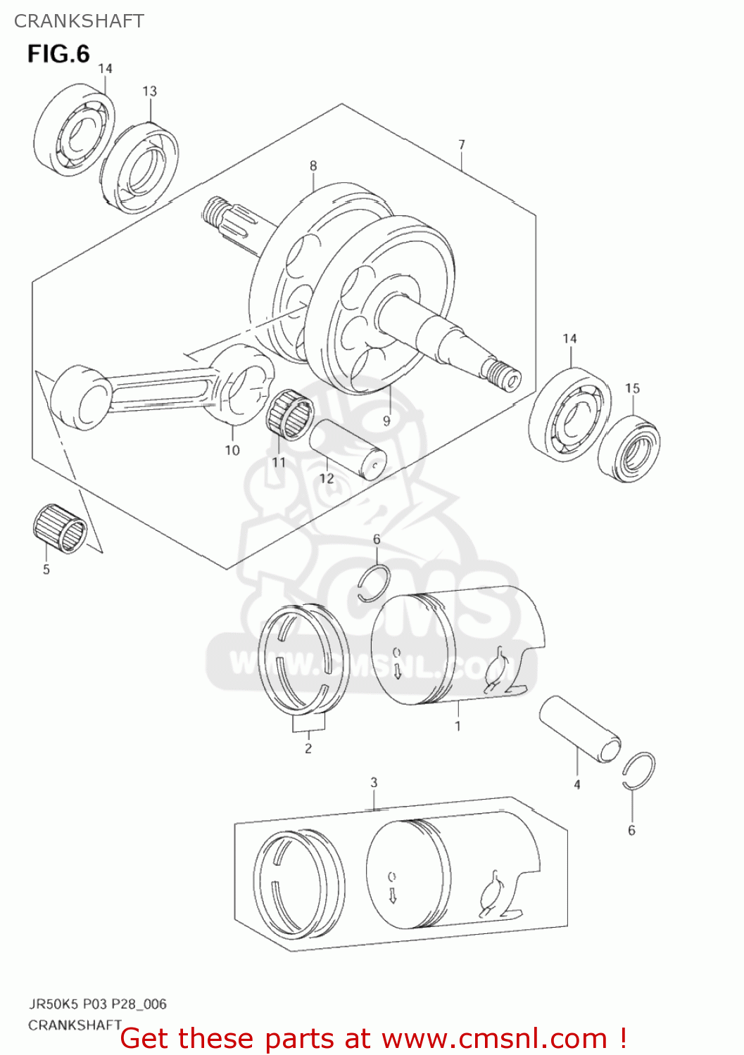CRANKSHAFT JR50 2005 (K5) USA (E03)