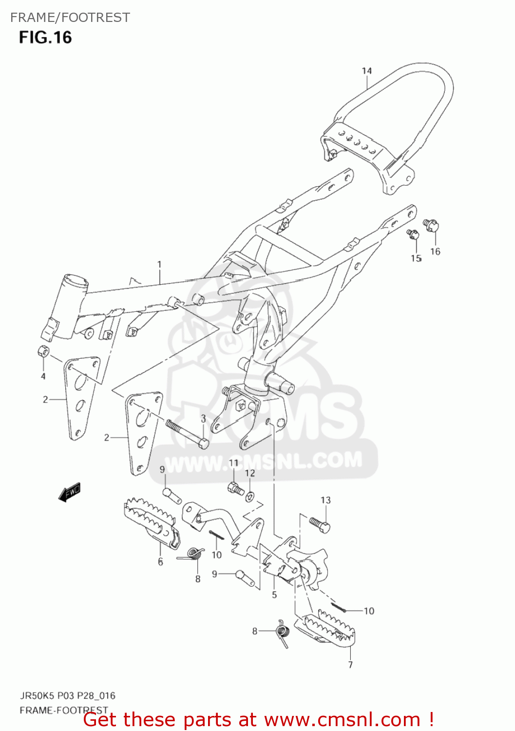 FRAME/FOOTREST JR50 2005 (K5) USA (E03)