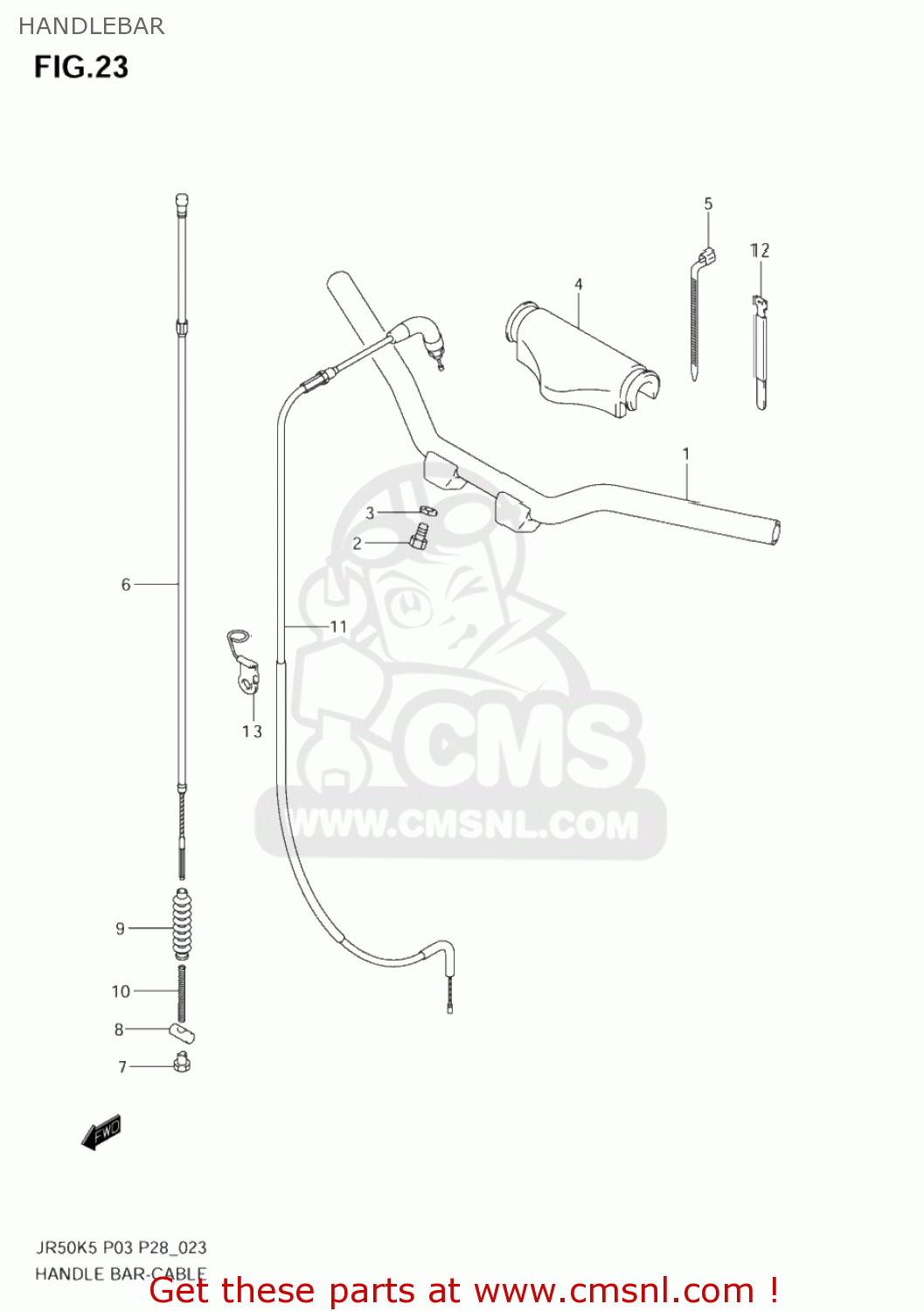 HANDLEBAR JR50 2005 (K5) USA (E03)