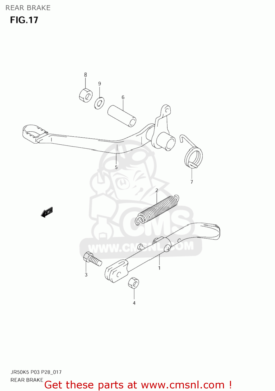 REAR BRAKE JR50 2005 (K5) USA (E03)