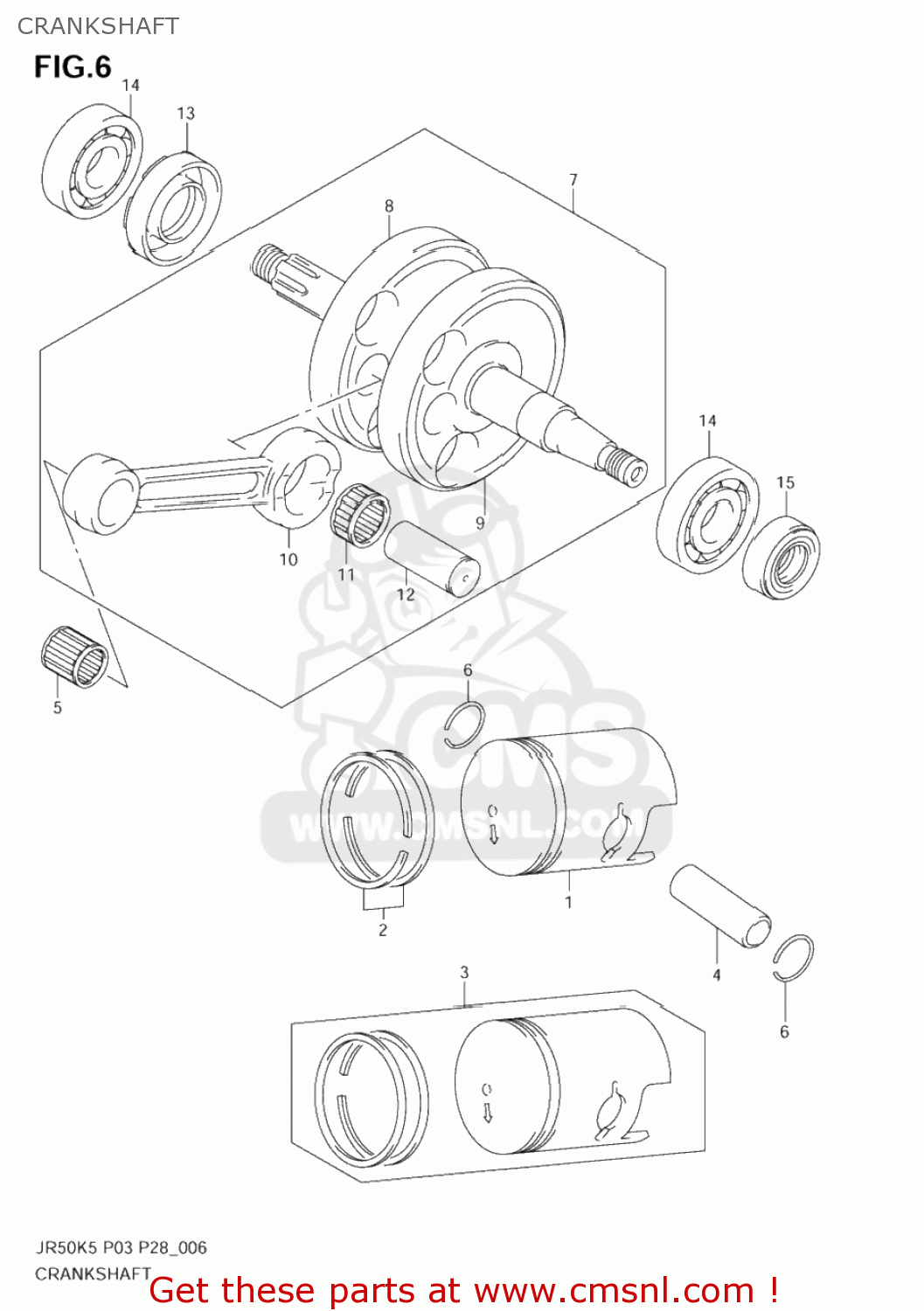 CRANKSHAFT JR50 2006 (K6) USA (E03)