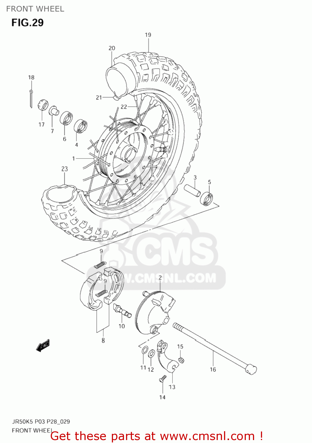 FRONT WHEEL JR50 2006 (K6) USA (E03)