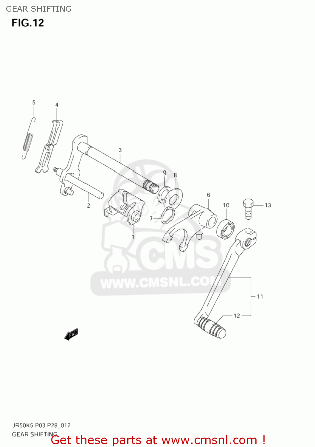 GEAR SHIFTING JR50 2006 (K6) USA (E03)