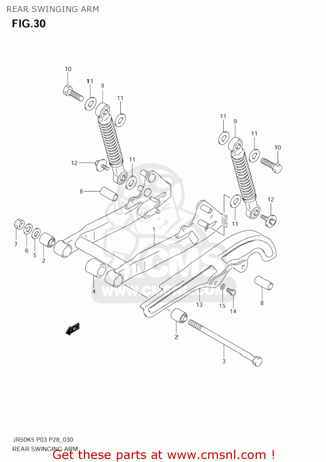 REAR SWINGING ARM JR50 2006 (K6) USA (E03)