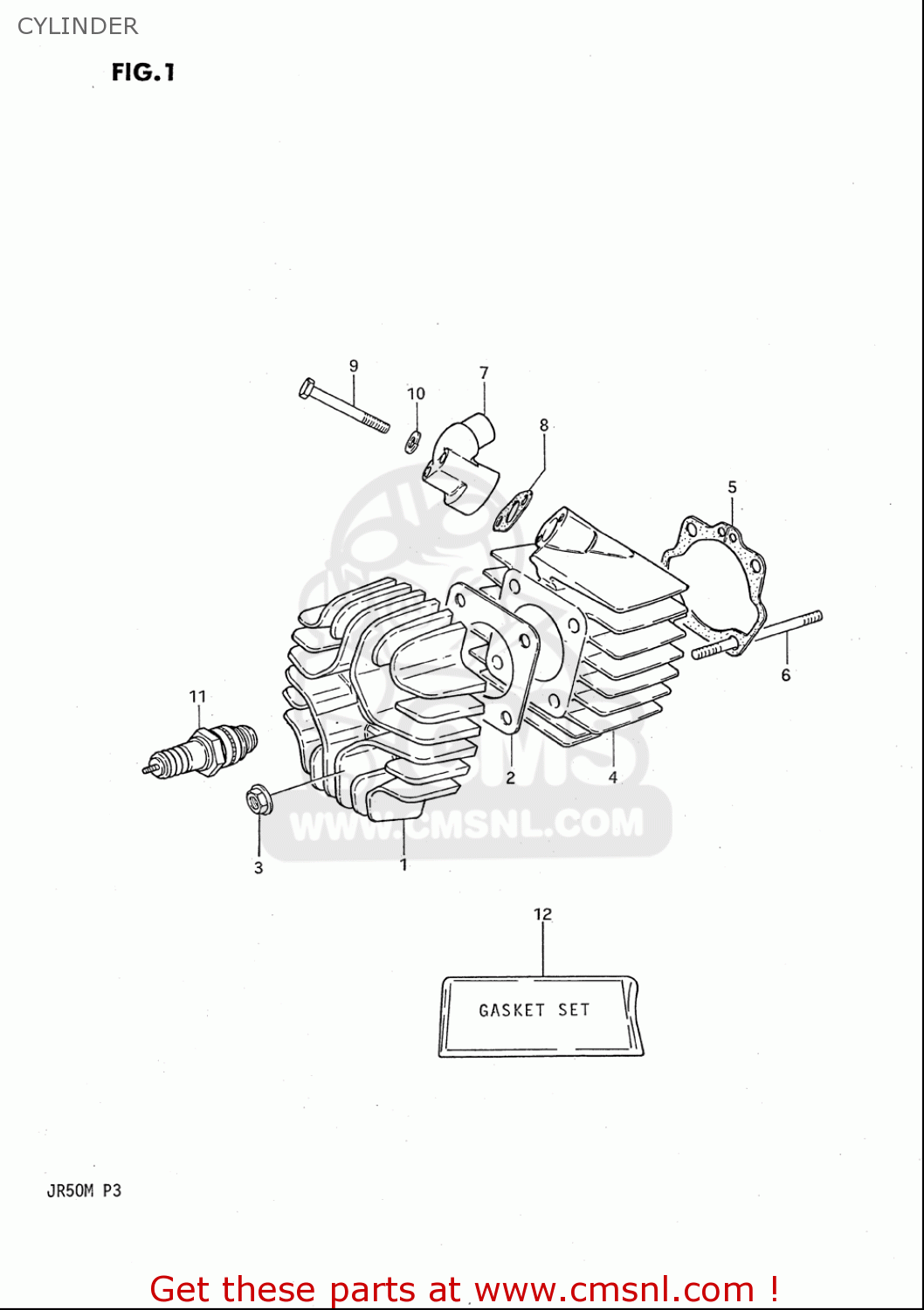 CYLINDER JR50 85 86 87 88 89 90 91 (F) (G) (H) (J) (K) (L) (M) USA (E03)