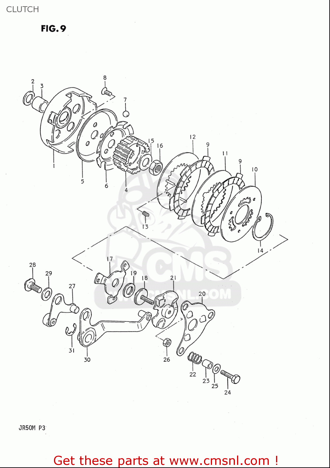 CLUTCH JR50 85 86 87 88 89 90 91 (F) (G) (H) (J) (K) (L) (M) USA (E03)