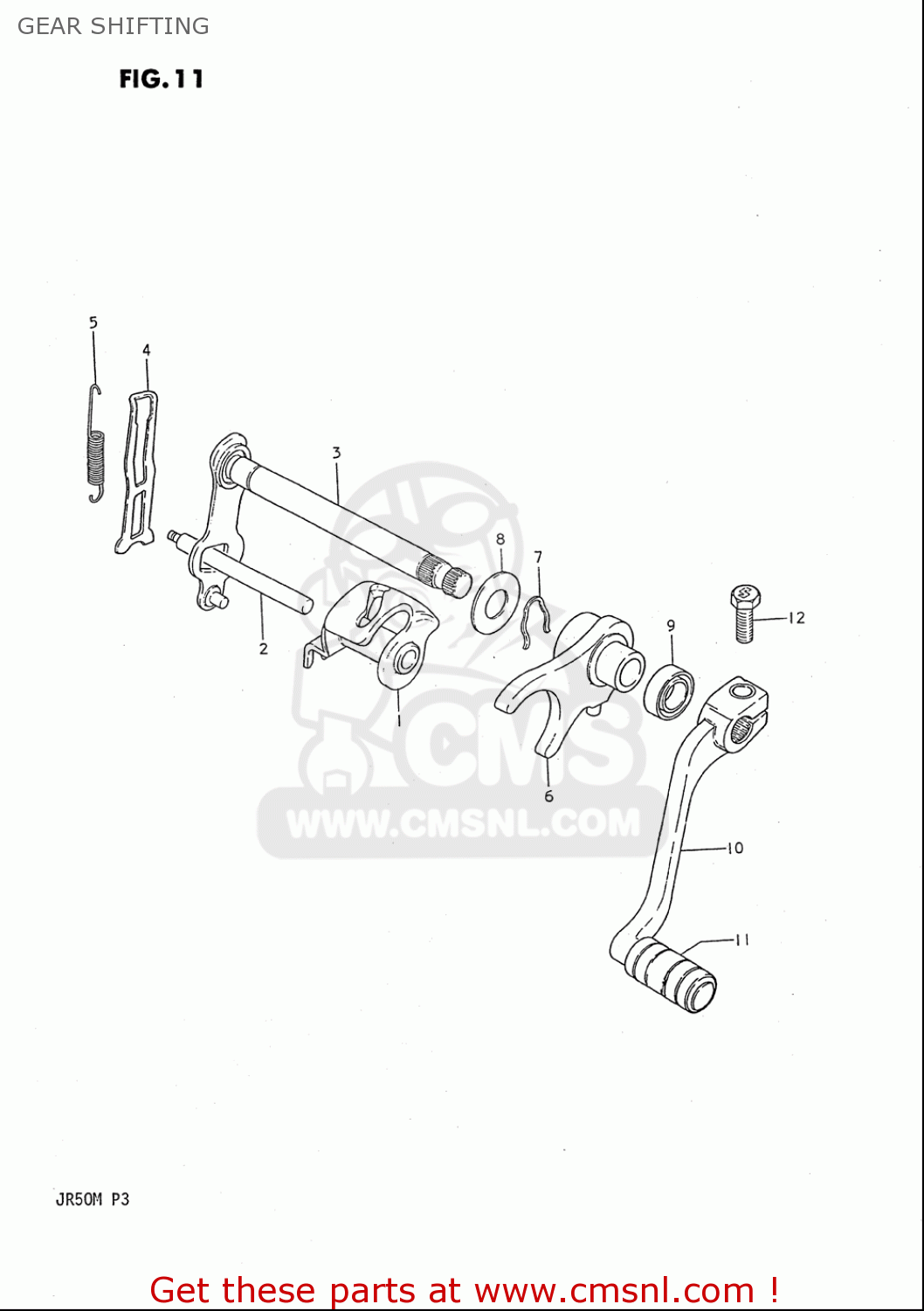GEAR SHIFTING JR50 85 86 87 88 89 90 91 (F) (G) (H) (J) (K) (L) (M) USA (E03)