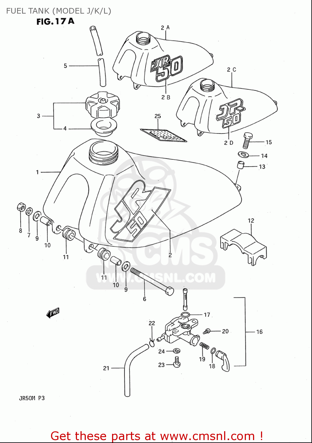 FUEL TANK (MODEL J/K/L) JR50 85 86 87 88 89 90 91 (F) (G) (H) (J) (K) (L) (M) USA (E03)