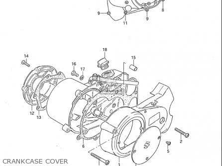 CRANKCASE COVER - JR50 85 86 87 88 89 90 91 (F) (G) (H) (J) (K) (L) (M) USA (E03)