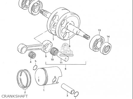 CRANKSHAFT - JR50 85 86 87 88 89 90 91 (F) (G) (H) (J) (K) (L) (M) USA (E03)