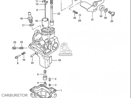 CARBURETOR - JR50 85 86 87 88 89 90 91 (F) (G) (H) (J) (K) (L) (M) USA (E03)