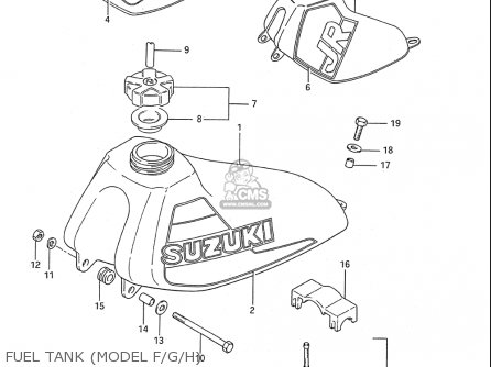 FUEL TANK (MODEL F/G/H) - JR50 85 86 87 88 89 90 91 (F) (G) (H) (J) (K) (L) (M) USA (E03)