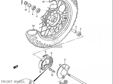 FRONT WHEEL - JR50 85 86 87 88 89 90 91 (F) (G) (H) (J) (K) (L) (M) USA (E03)