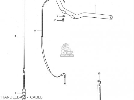 HANDLEBAR - CABLE - JR50 85 86 87 88 89 90 91 (F) (G) (H) (J) (K) (L) (M) USA (E03)
