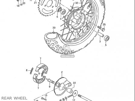 REAR WHEEL - JR50 85 86 87 88 89 90 91 (F) (G) (H) (J) (K) (L) (M) USA (E03)