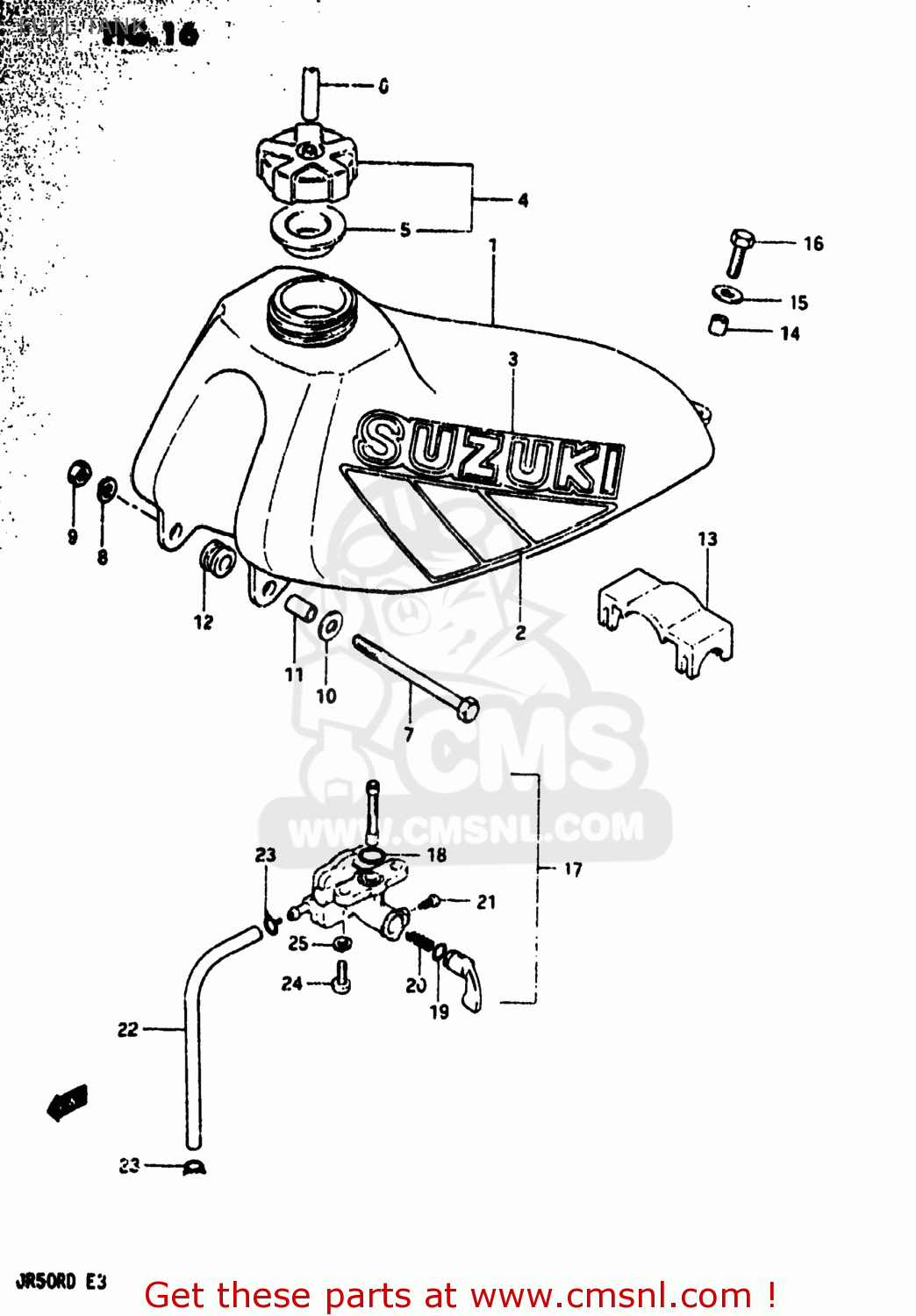 Suzuki JR50R 1983 (D) USA (E03) FUEL TANK - buy original FUEL TANK spares  online