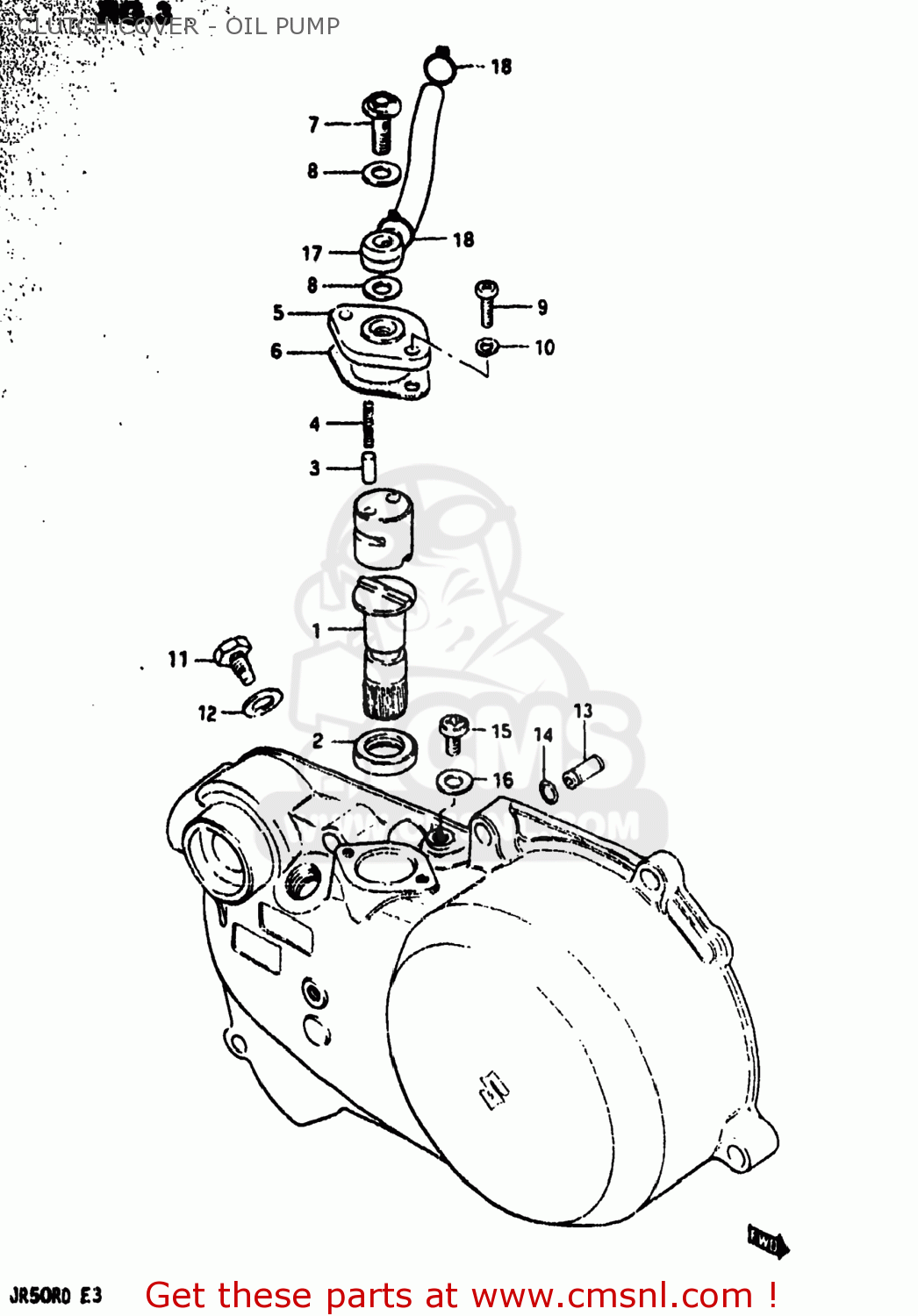 CLUTCH COVER - OIL PUMP JR50R 1983 (D) USA (E03)