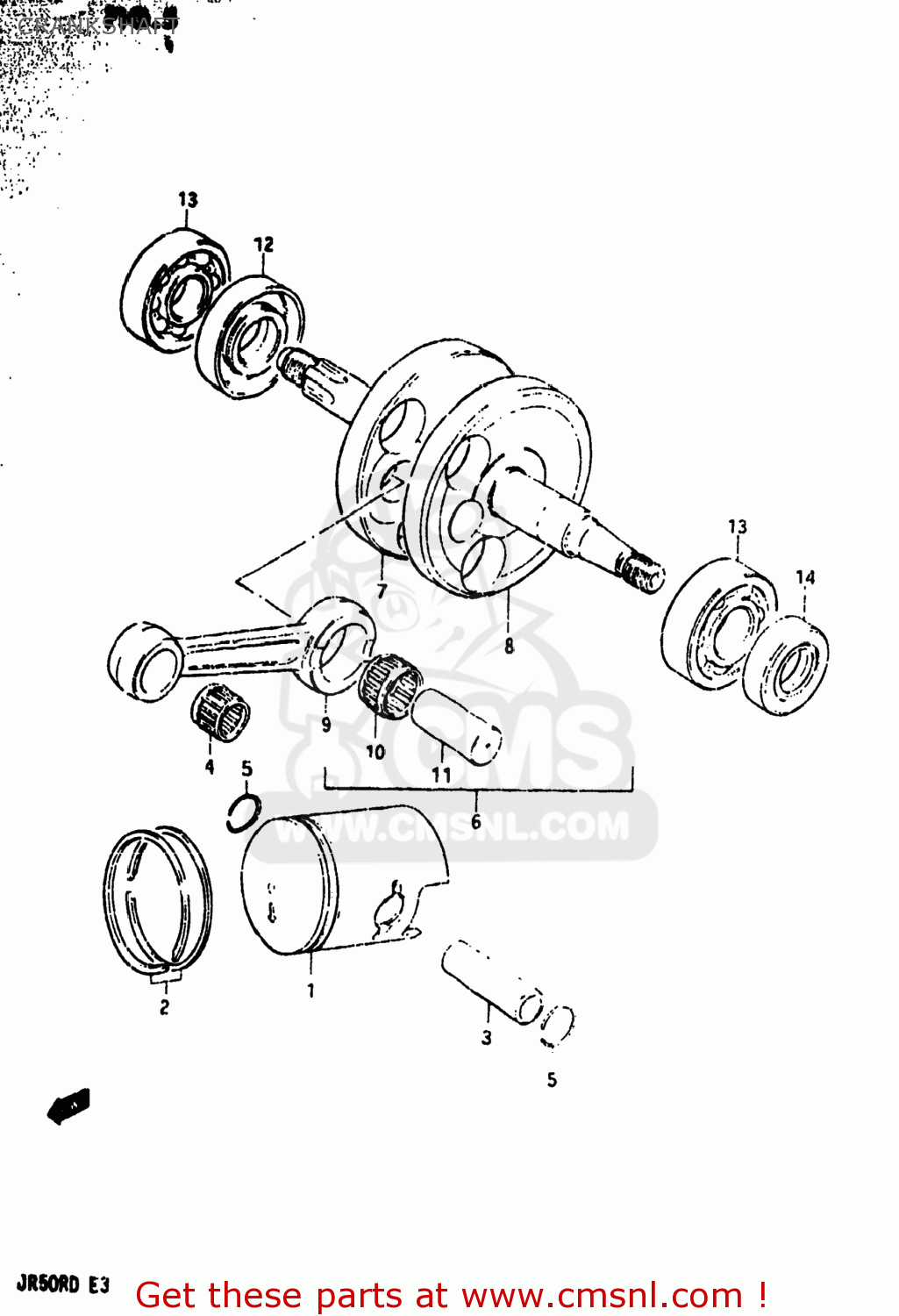 CRANKSHAFT JR50R 1983 (D) USA (E03)