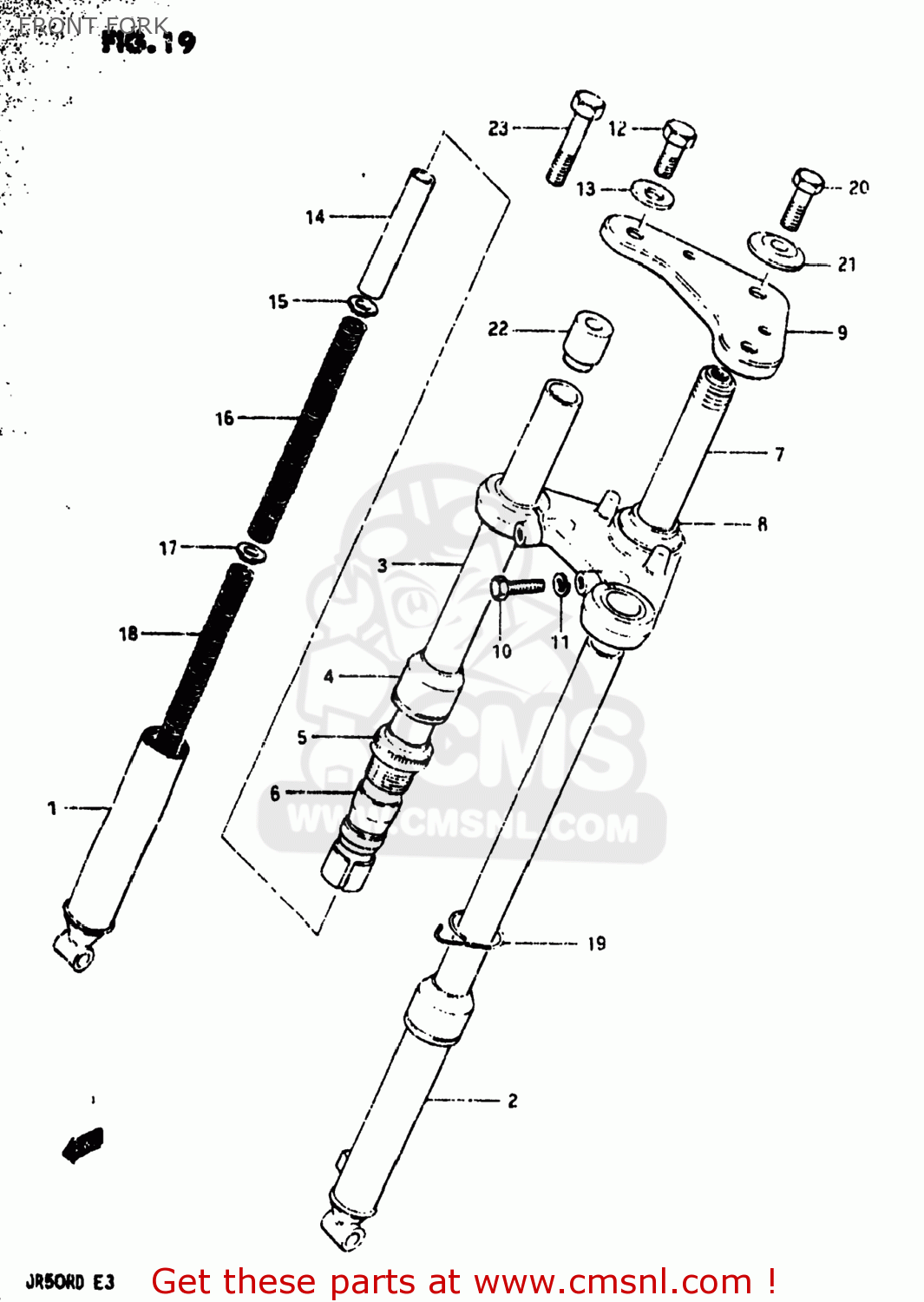 FRONT FORK JR50R 1983 (D) USA (E03)