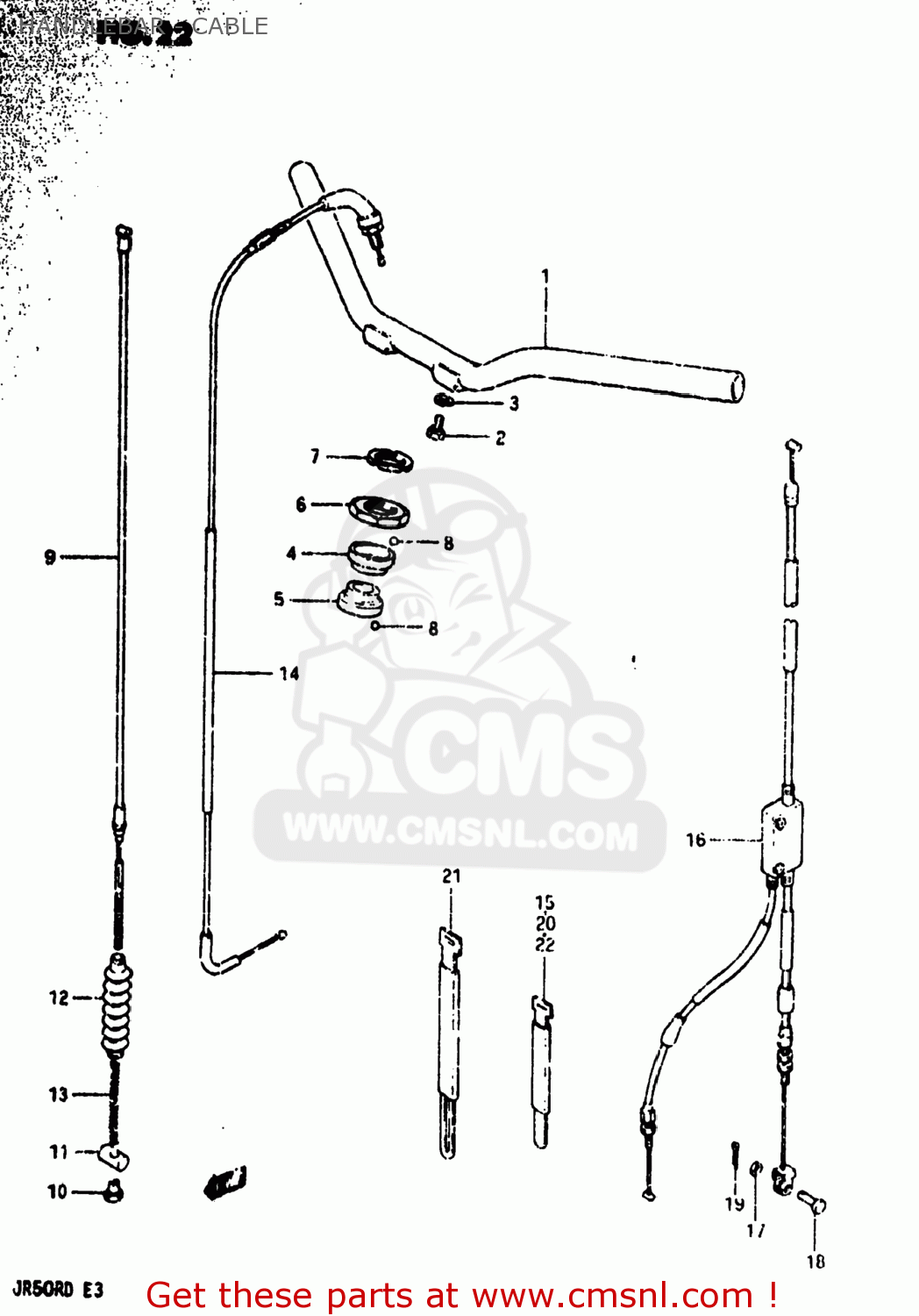 HANDLEBAR - CABLE JR50R 1983 (D) USA (E03)