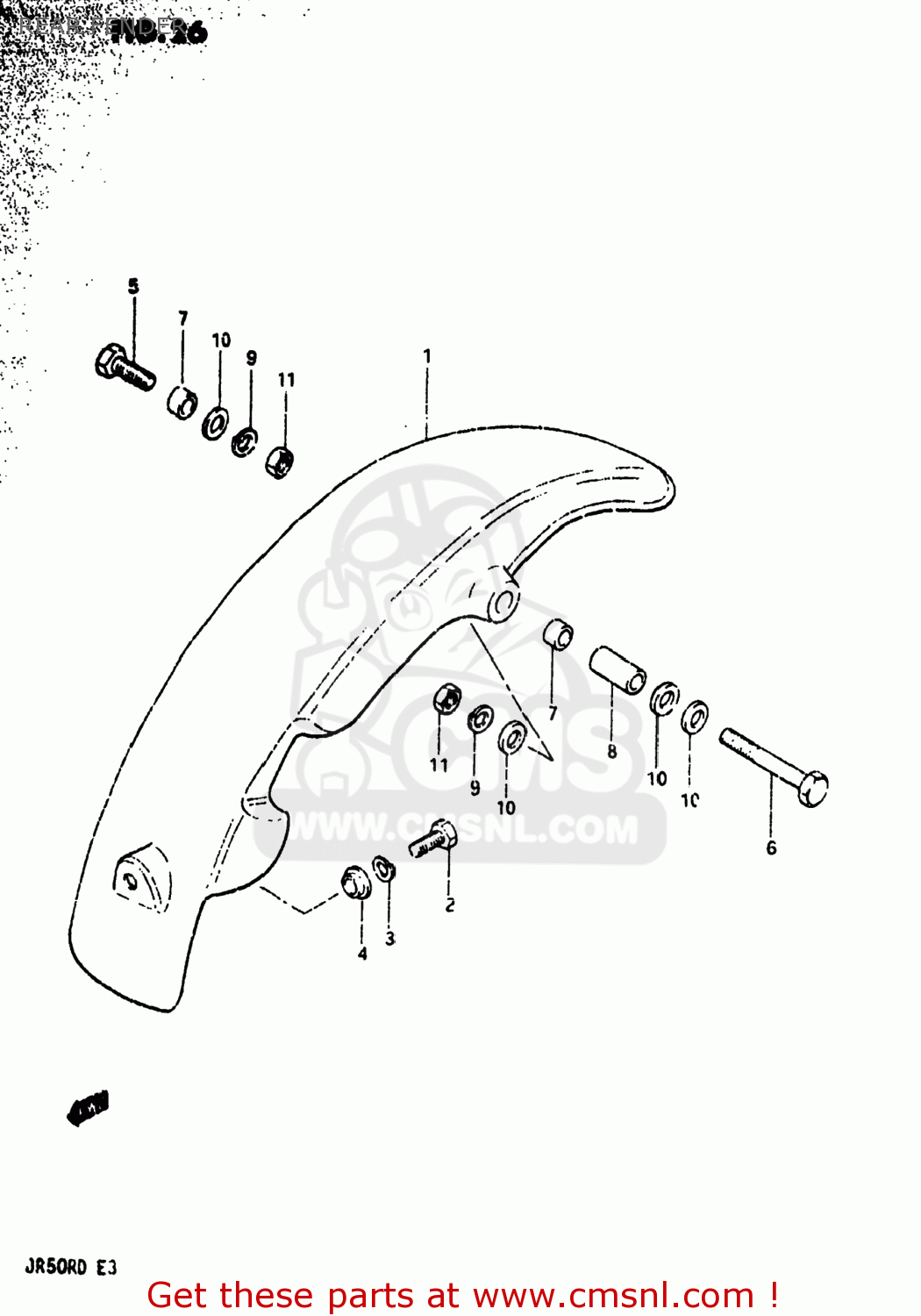 REAR FENDER JR50R 1983 (D) USA (E03)