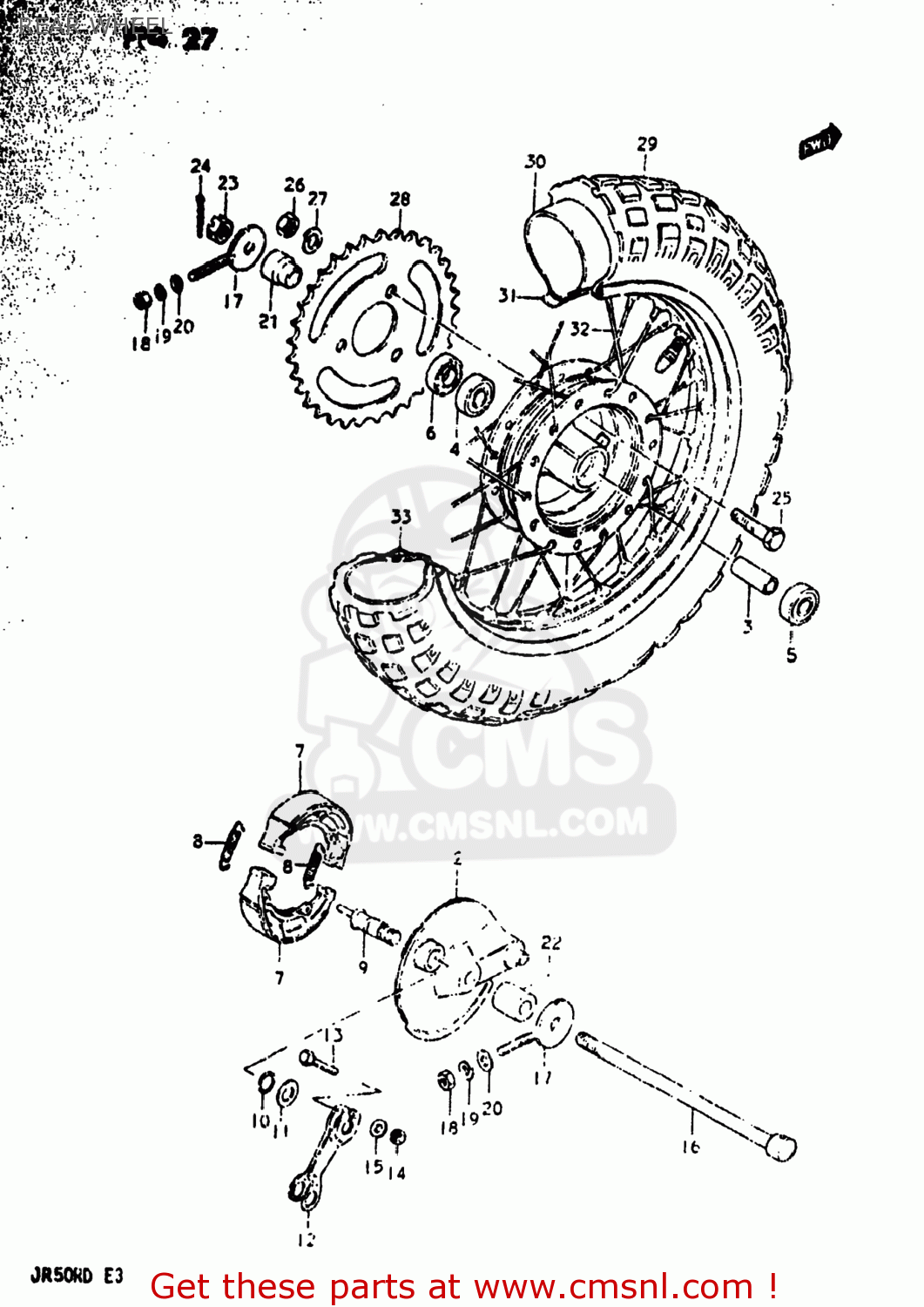 REAR WHEEL JR50R 1983 (D) USA (E03)