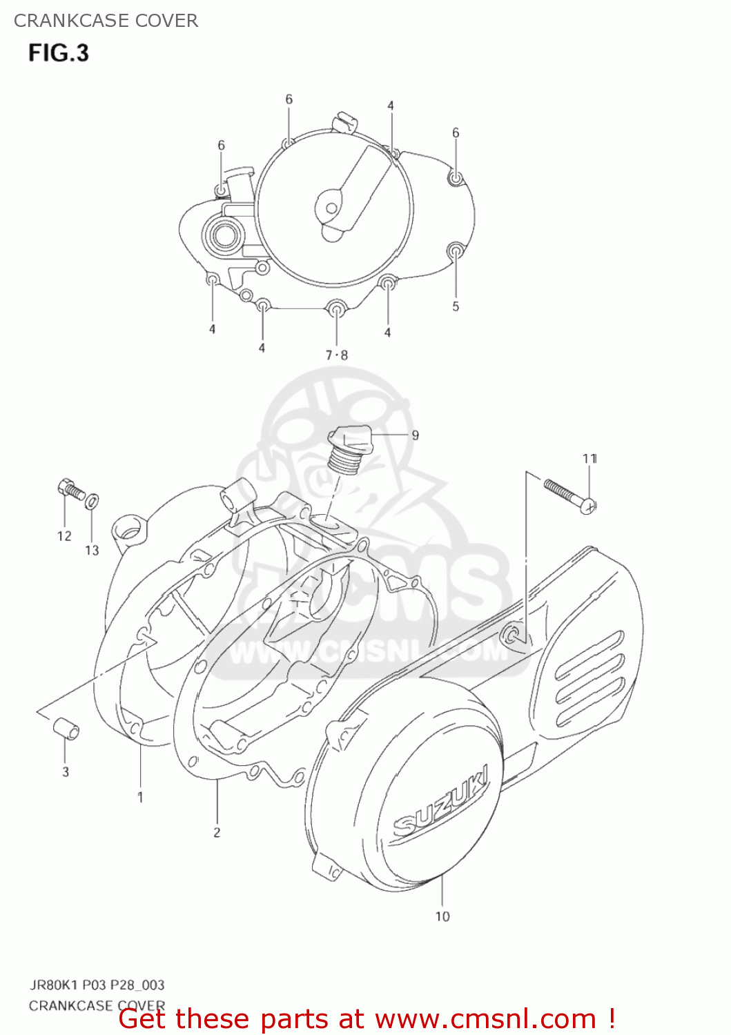 CRANKCASE COVER JR80 2001 (K1) USA (E03)