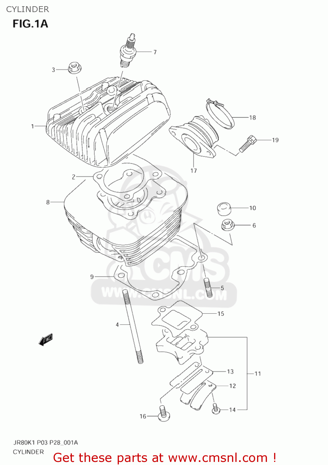 CYLINDER JR80 2001 (K1) USA (E03)