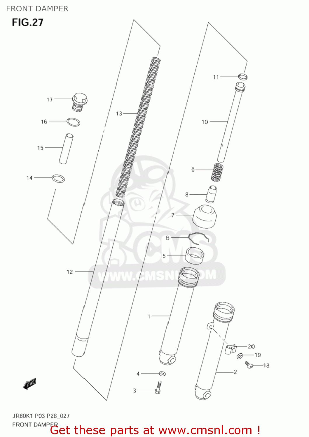 FRONT DAMPER JR80 2001 (K1) USA (E03)