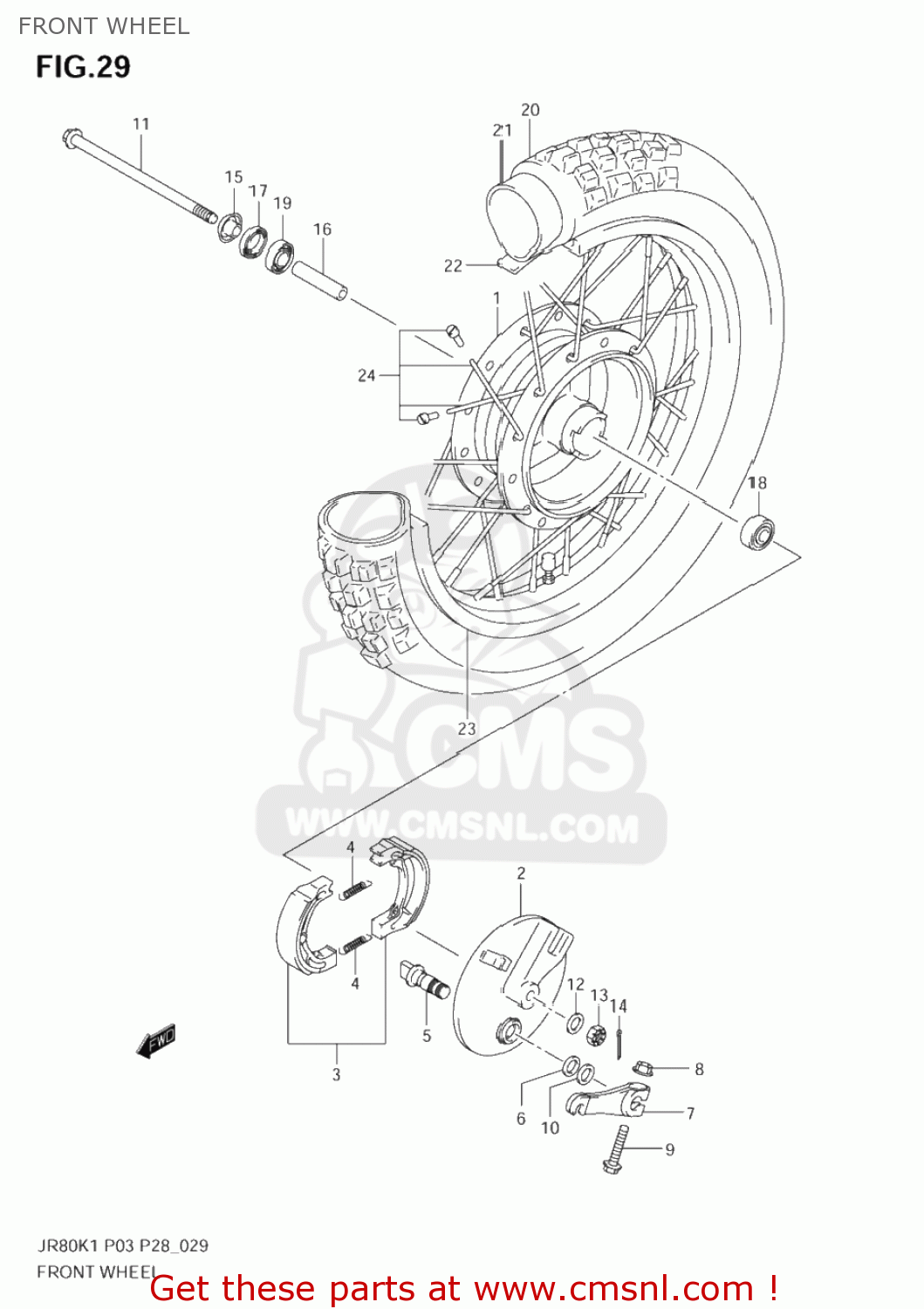 FRONT WHEEL JR80 2001 (K1) USA (E03)