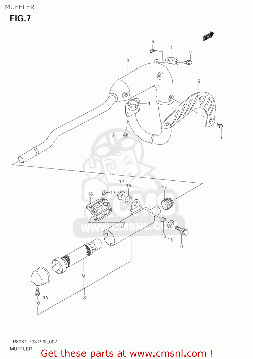 MUFFLER JR80 2001 (K1) USA (E03)