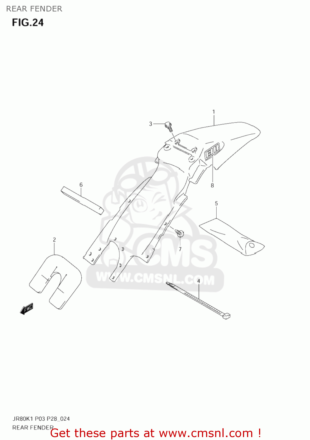 REAR FENDER JR80 2001 (K1) USA (E03)