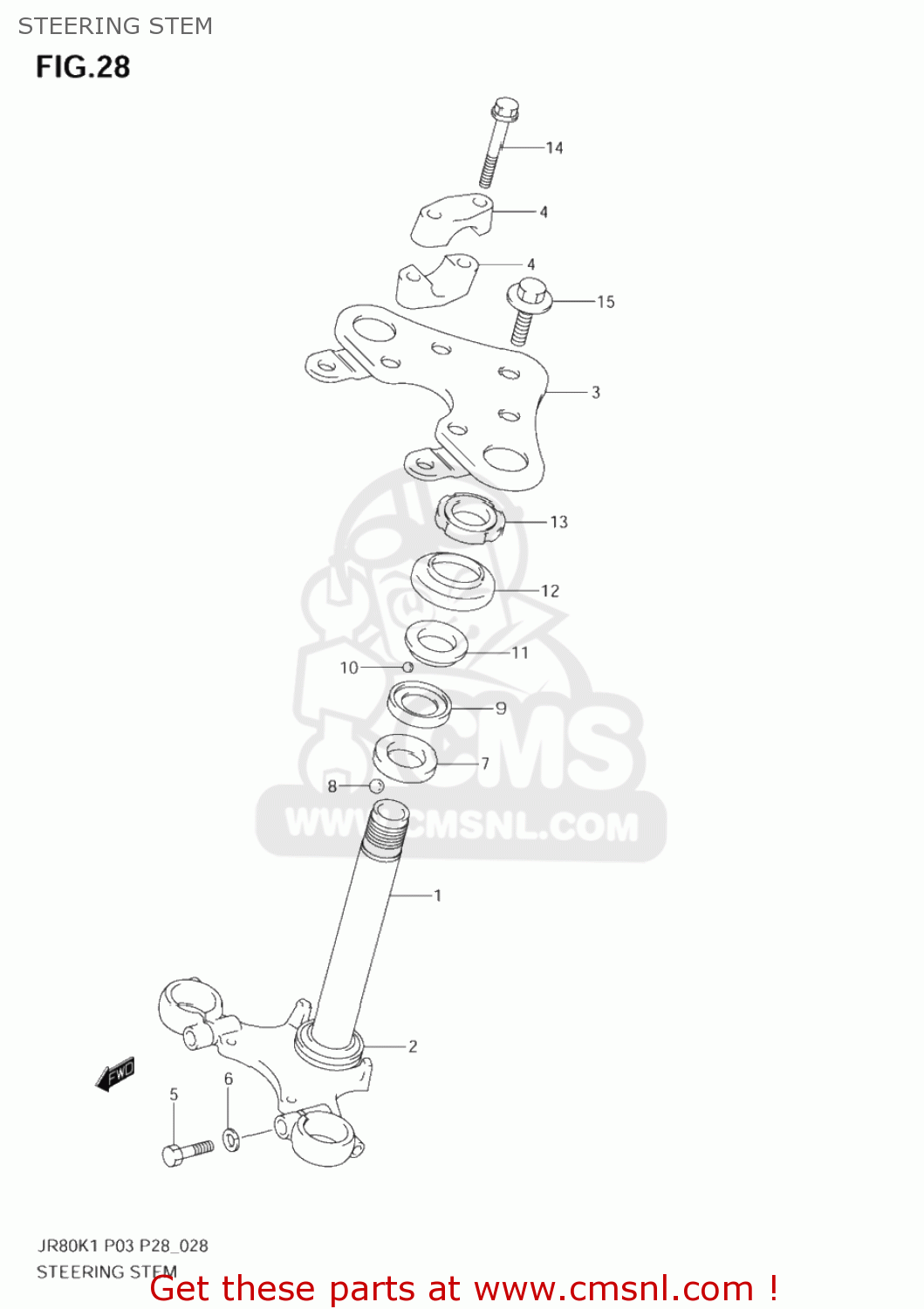 STEERING STEM JR80 2001 (K1) USA (E03)