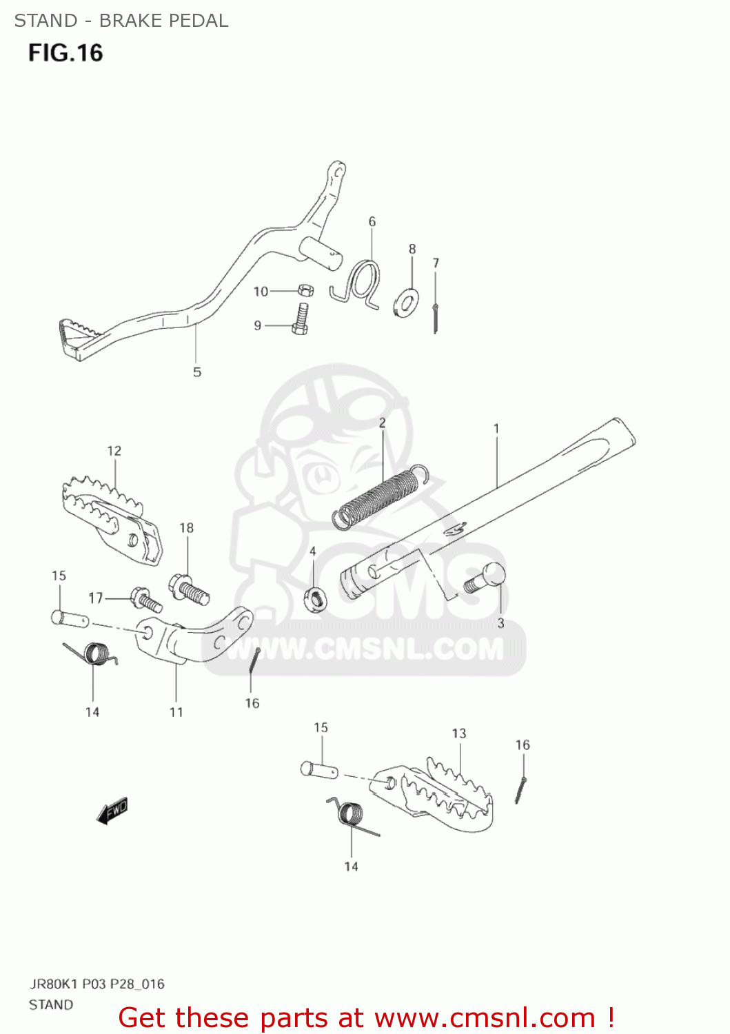 STAND - BRAKE PEDAL JR80 2002 (K2) USA (E03)