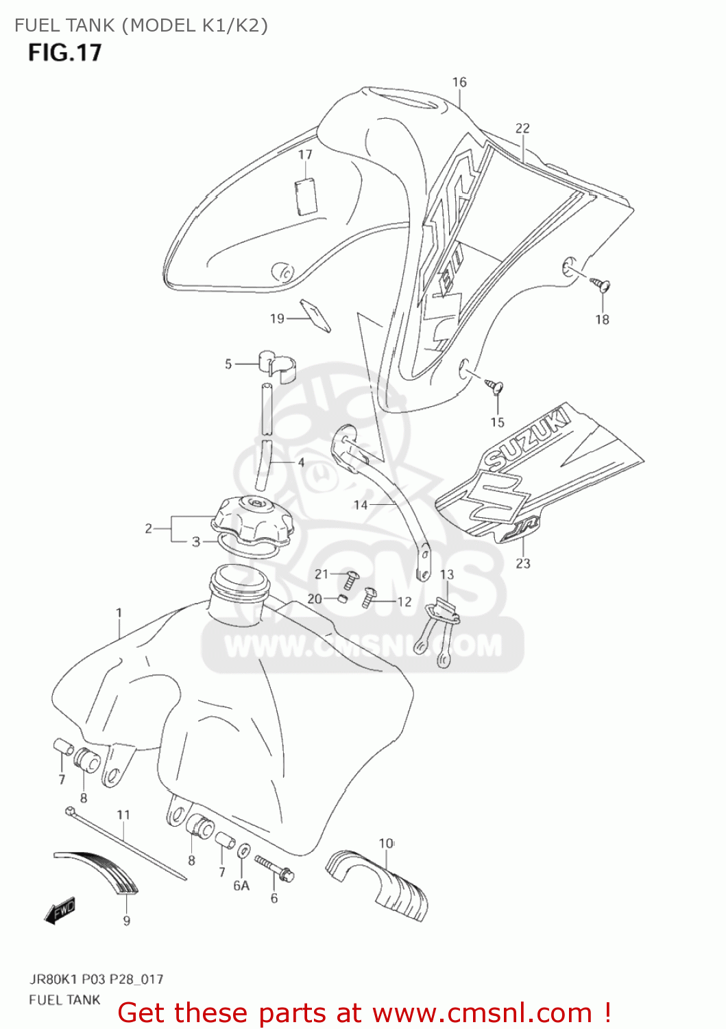 FUEL TANK (MODEL K1/K2) JR80 2004 (K4) USA (E03)