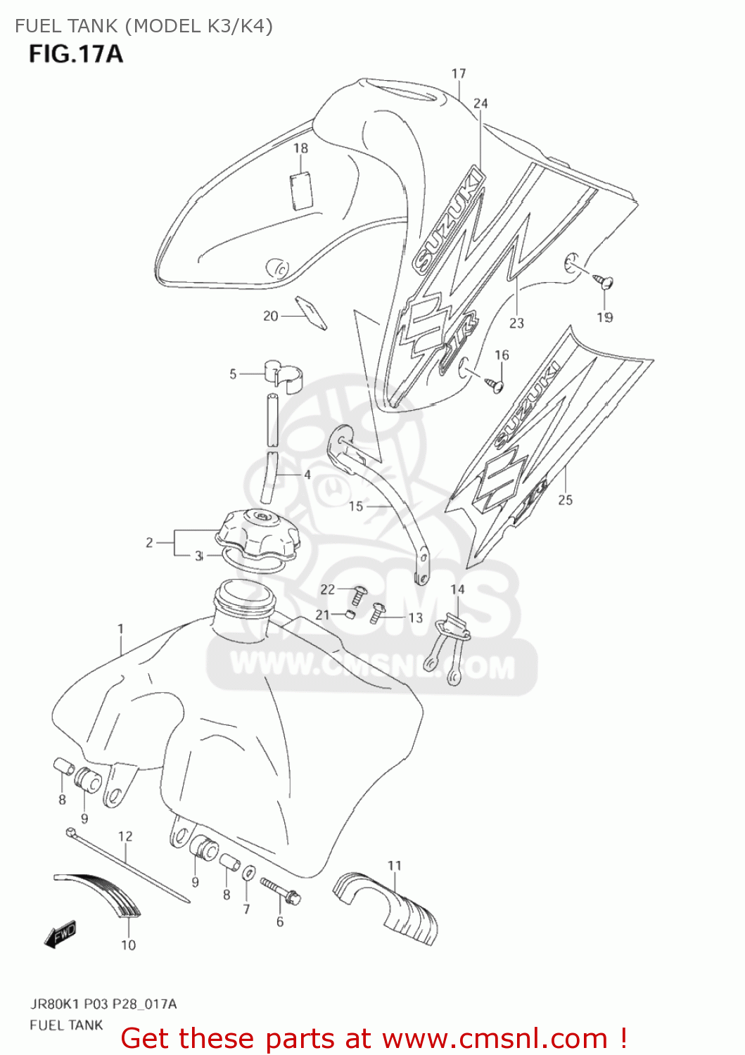 FUEL TANK (MODEL K3/K4) JR80 2004 (K4) USA (E03)