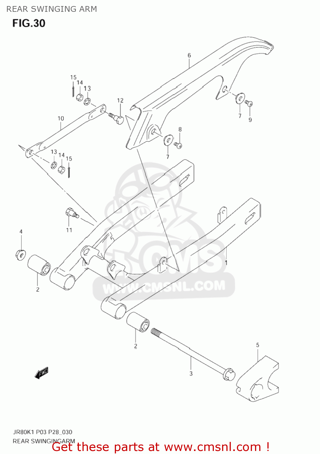 REAR SWINGING ARM JR80 2004 (K4) USA (E03)
