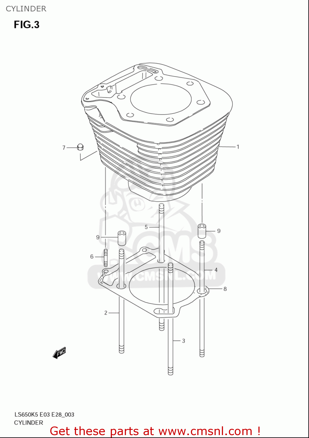 CYLINDER LS650 2005 (K5) USA (E03)