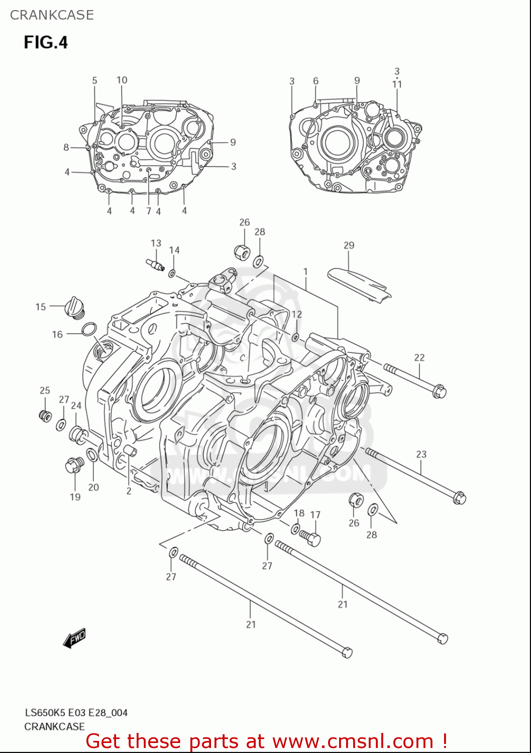 CRANKCASE LS650 2005 (K5) USA (E03)