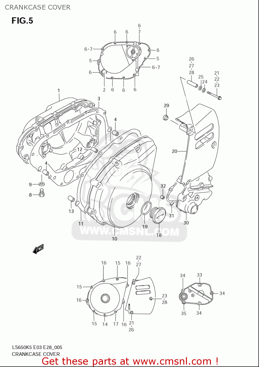 CRANKCASE COVER LS650 2005 (K5) USA (E03)