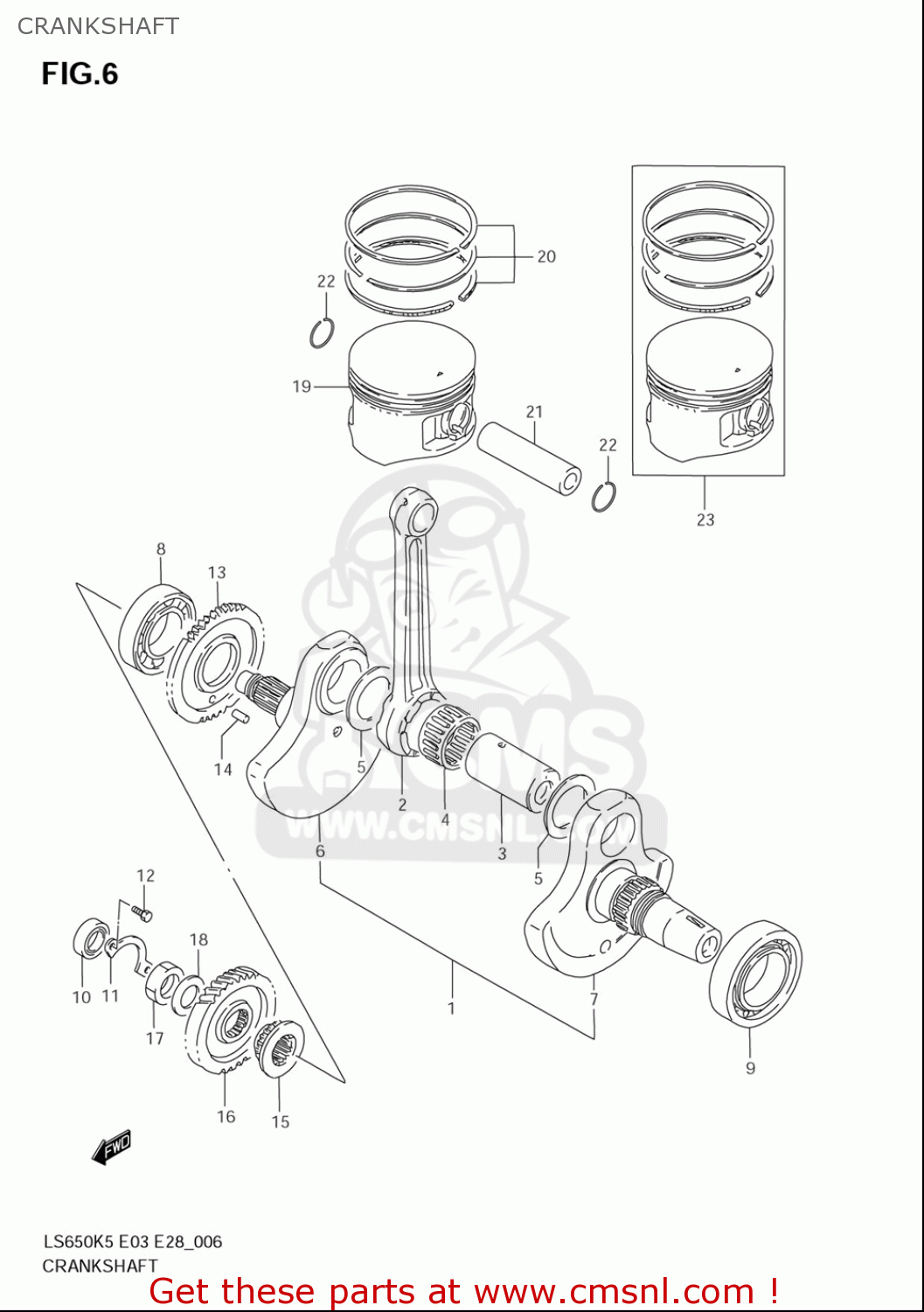 CRANKSHAFT LS650 2005 (K5) USA (E03)